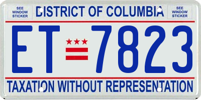 DC license plate ET7823