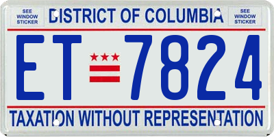 DC license plate ET7824