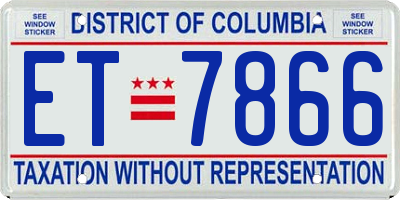 DC license plate ET7866