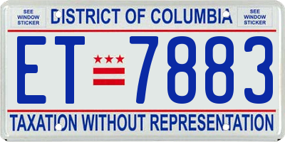 DC license plate ET7883