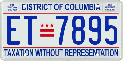 DC license plate ET7895
