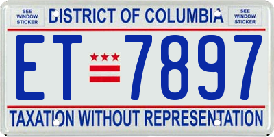 DC license plate ET7897