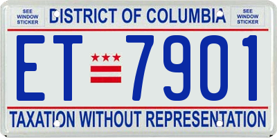 DC license plate ET7901
