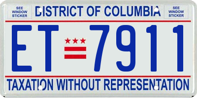 DC license plate ET7911