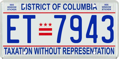 DC license plate ET7943