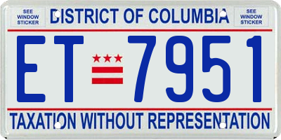 DC license plate ET7951