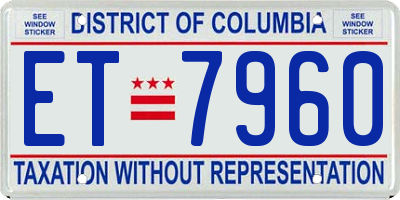 DC license plate ET7960