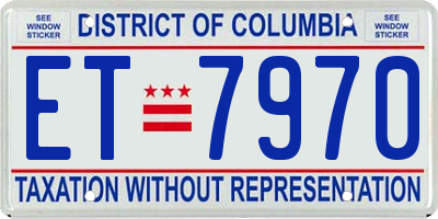 DC license plate ET7970