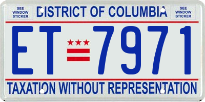 DC license plate ET7971