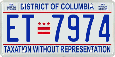 DC license plate ET7974