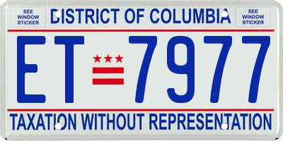 DC license plate ET7977
