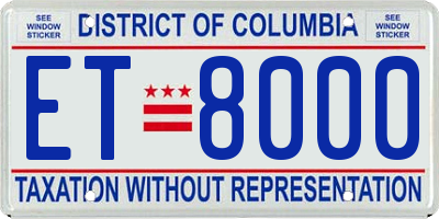 DC license plate ET8000