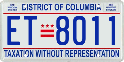DC license plate ET8011