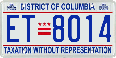 DC license plate ET8014