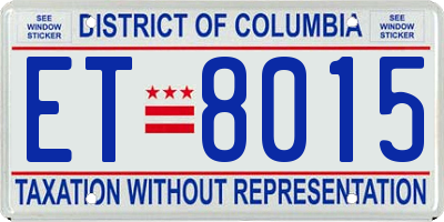 DC license plate ET8015