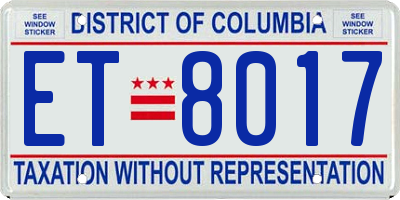 DC license plate ET8017