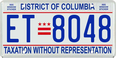 DC license plate ET8048