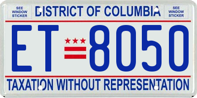 DC license plate ET8050
