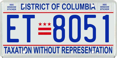 DC license plate ET8051