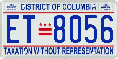 DC license plate ET8056
