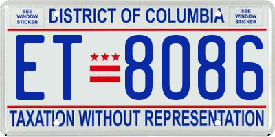 DC license plate ET8086