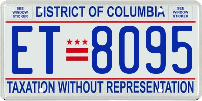 DC license plate ET8095