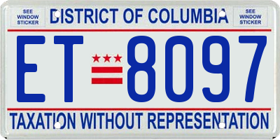 DC license plate ET8097