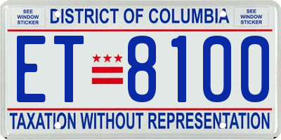 DC license plate ET8100