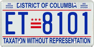 DC license plate ET8101