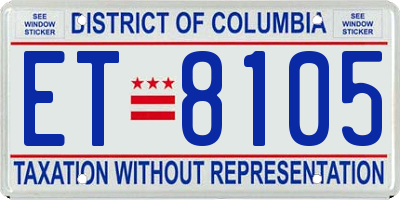 DC license plate ET8105