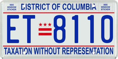 DC license plate ET8110