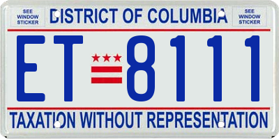 DC license plate ET8111