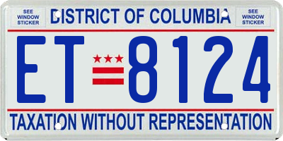DC license plate ET8124