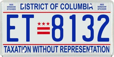 DC license plate ET8132