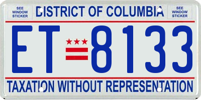 DC license plate ET8133