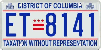 DC license plate ET8141