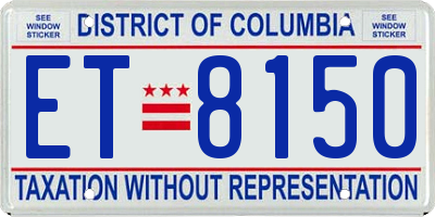 DC license plate ET8150