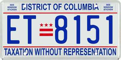 DC license plate ET8151