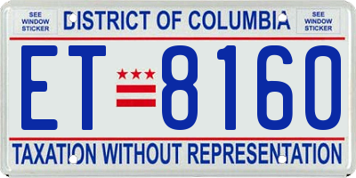 DC license plate ET8160