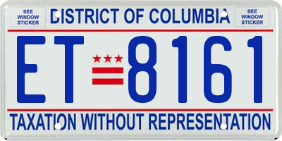 DC license plate ET8161