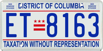 DC license plate ET8163