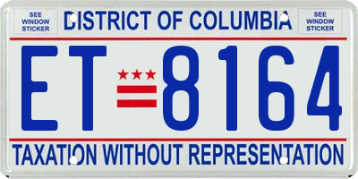 DC license plate ET8164