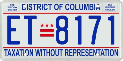 DC license plate ET8171