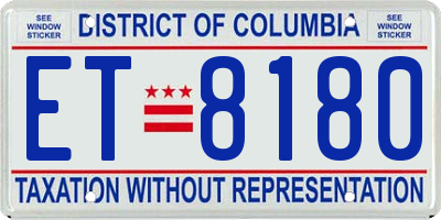 DC license plate ET8180