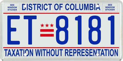 DC license plate ET8181