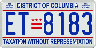 DC license plate ET8183