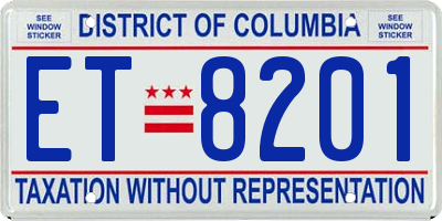 DC license plate ET8201