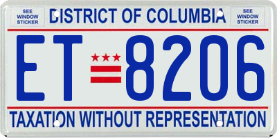 DC license plate ET8206