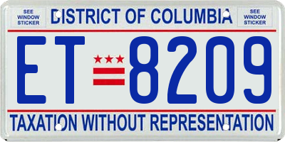 DC license plate ET8209