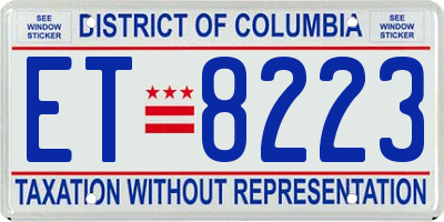 DC license plate ET8223